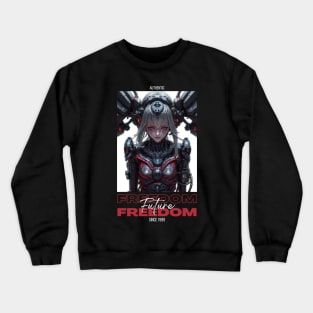 Scarlet Robotic Revolution: Anime Warriors Rising in a Sea of Blood Crewneck Sweatshirt